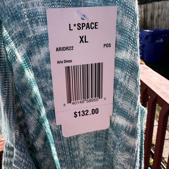 L*Space “ARIA DRESS” Blue and White Long Sleeve Dress - Picture 2 of 13